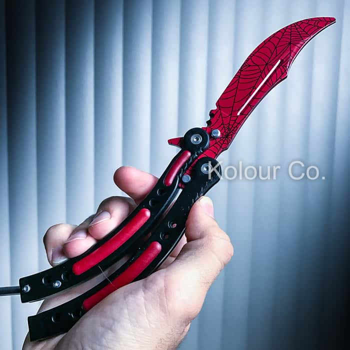 CRIMSON WEB Practice Knife Balisong Butterfly Tactical