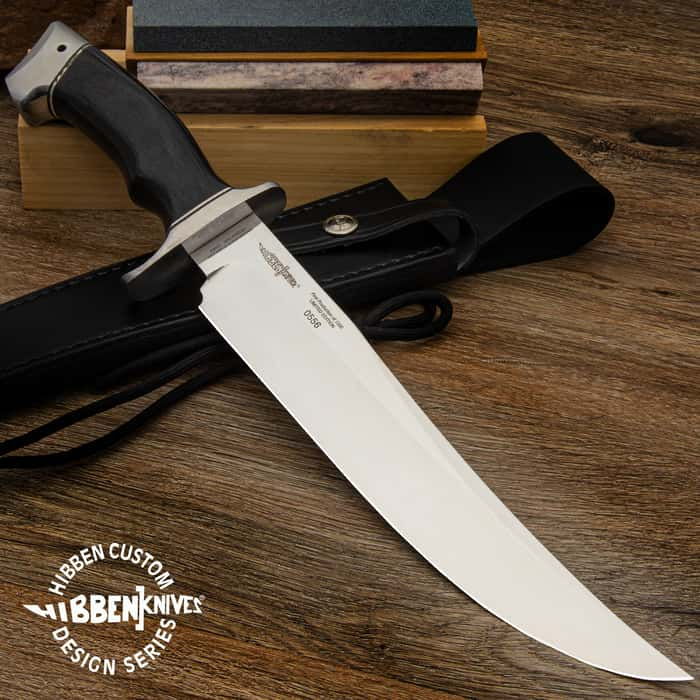 hibben arizona bowie knife with sheath - 5cr stainless steel