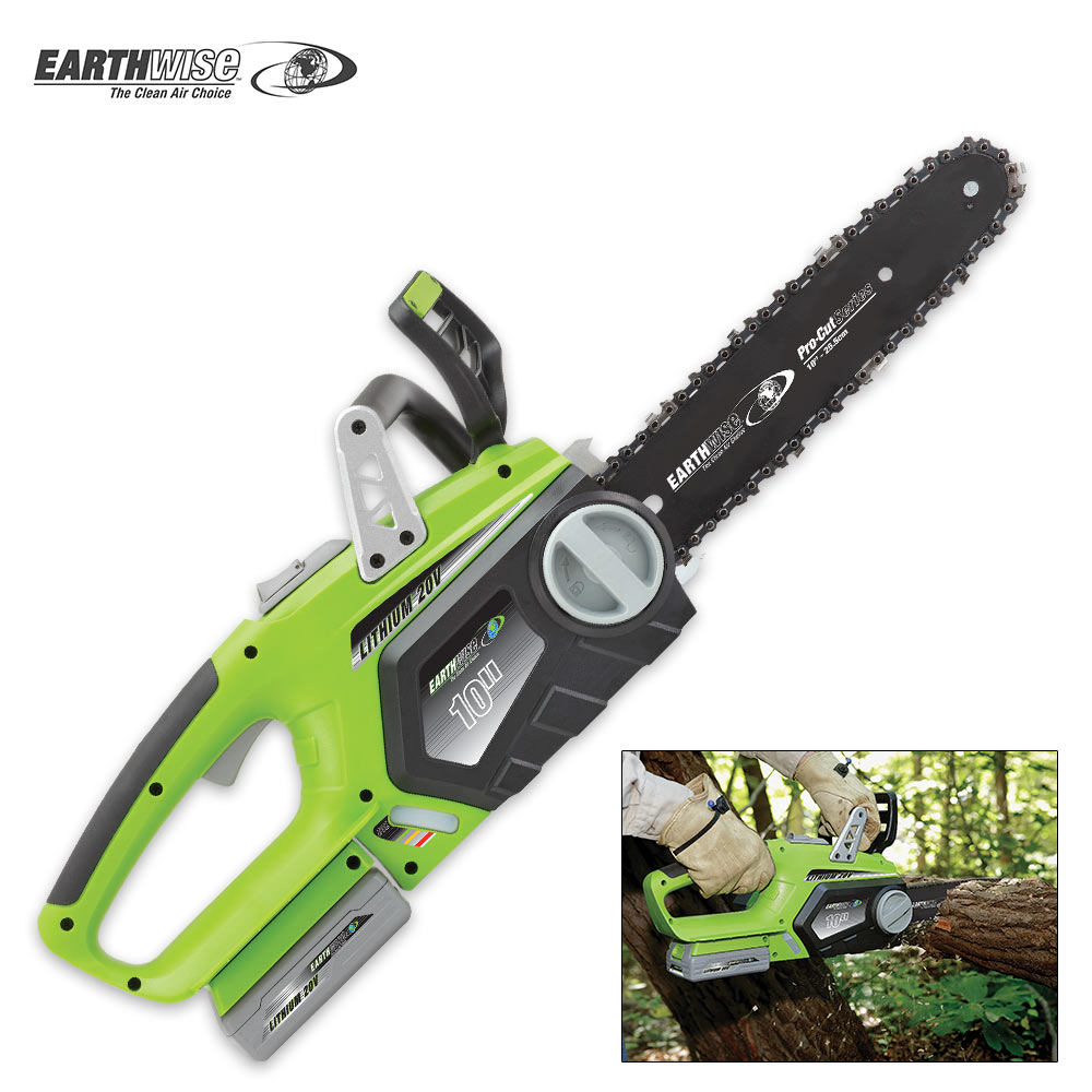 Earthwise Cordless 20V Chain Saw 10” Knives & Swords At