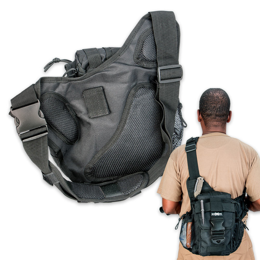 M48 OPS Tactical Waist Sling Bag - Messenger - Black | www.bagssaleusa.com | Survival & Camping Gear