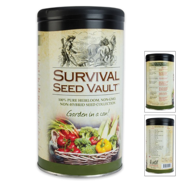 Survival Seed Vault 20 Varieties of Heirloom Seeds Kennesaw Cutlery