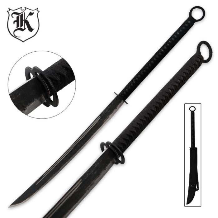 Hand Warrior Sword with Blood Groove Knives