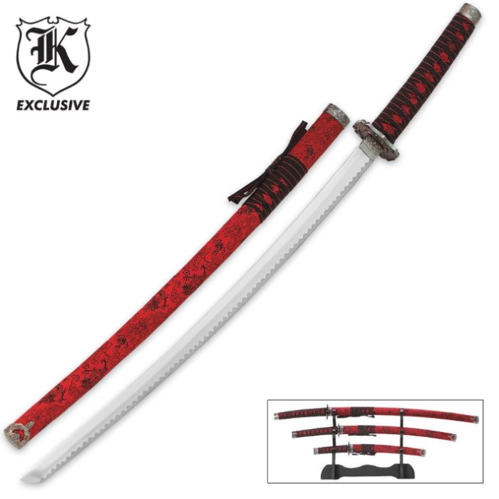 Red Dragon Samurai Sword Set