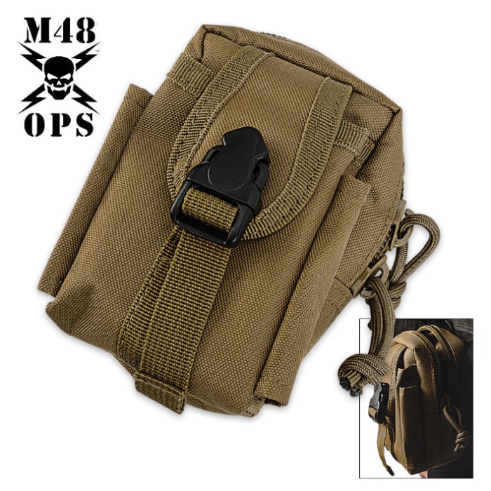 M48 Gear Tactical Belt Pouch Tan Survival & Camping Gear