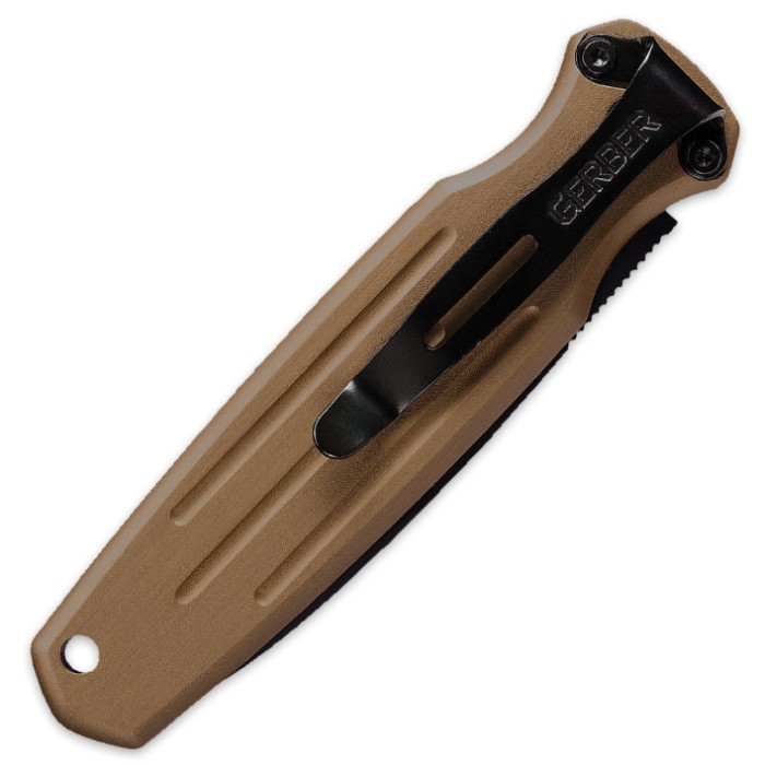 Gerber Mini Covert Automatic Opening Pocket Knife Coyote Brown BUDK