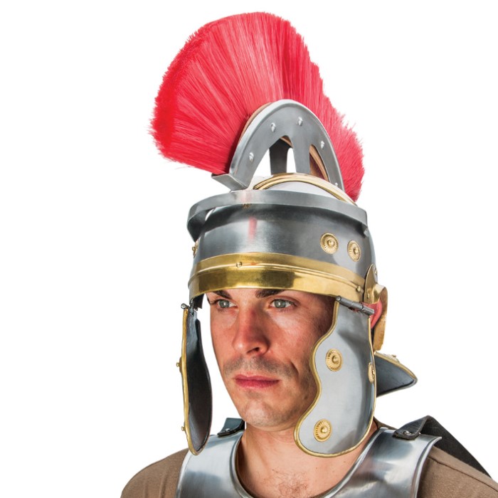 Roman Centurion Helmet with Red Horse Hair Crest