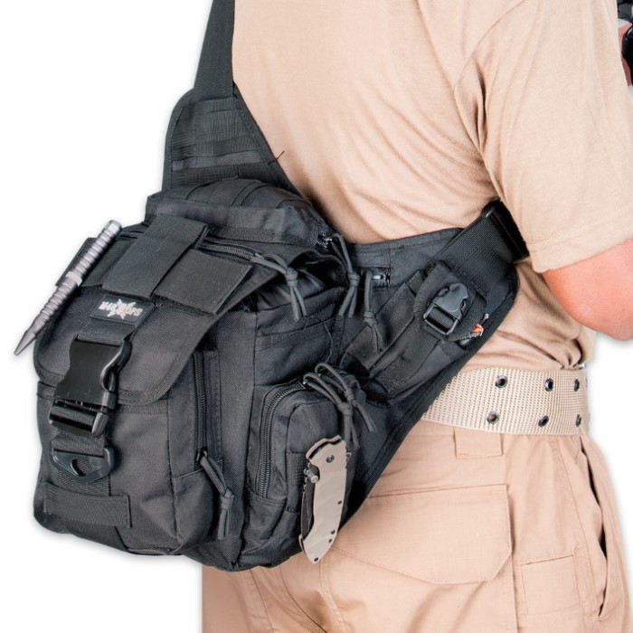 M48 OPS Tactical Waist Sling Bag Messenger Black