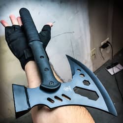 Ridge Runner Tactical Multi-Tool Hammer And Axe With Sheath - Stainless Steel Head, TPU Handle, Paracord-Wrapped - Length 18”