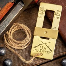 Trailblazer 19TH Century Range Finder - Solid Brass Construction, Exact Length Twine String - Dimensions 3”x 1 1/4”