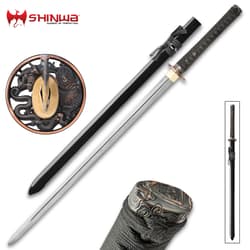 Shinwa Kandao Ulu Knife And Sheath – 3Cr13 Stainless Steel Blade, G10 Handle  Scales, Open-Ring Pommel – Length 7 4/5”