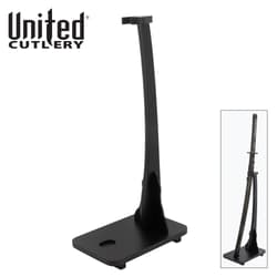 Black sword display stand with United Cutlery logo