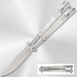 Mother of Pearl Stainless Steel Butterfly Knife