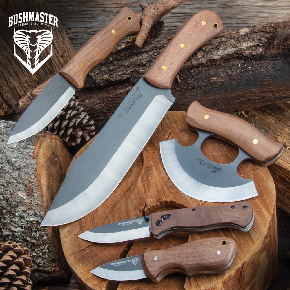 This Bushmaster kit is filled with a variety of styles of knives that give you an array of bushcrafting tools to take out with you image number 0