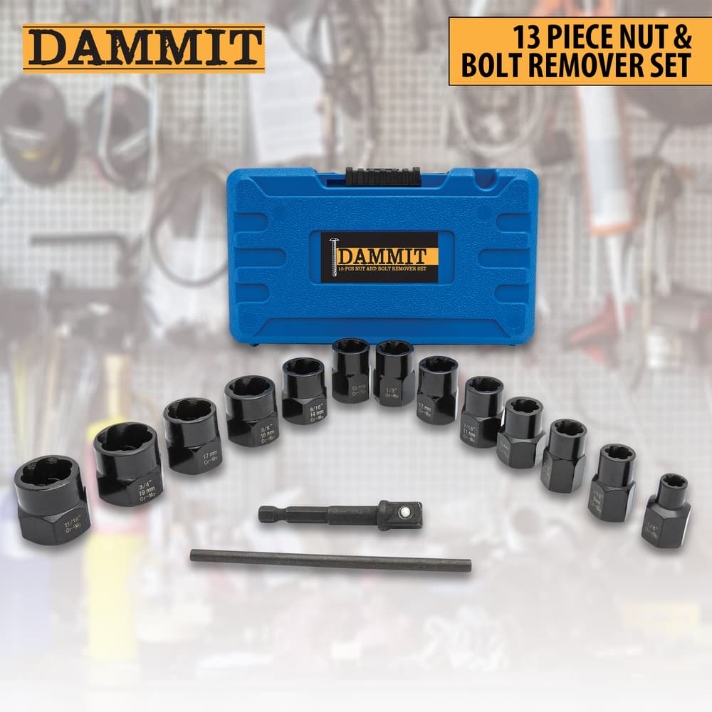 Full image of the Dammit 13 Piece Nut & Bolt Remover Set. image number 0