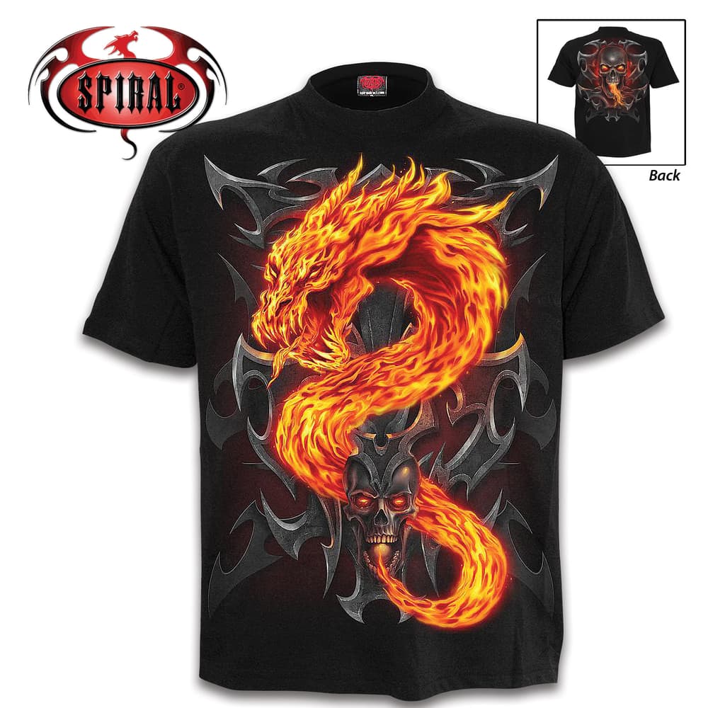 A stop-and-stare, dragon-themed black t-shirt that you will want to wear all the time once you add it to your wardrobe image number 0