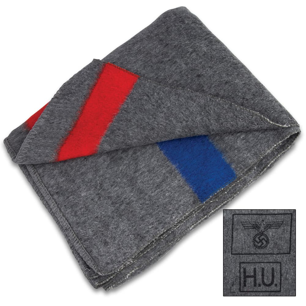 Bundle up and stay warm even in the coldest temperatures when you snuggle up in this oversized German Army Wool Blanket image number 0