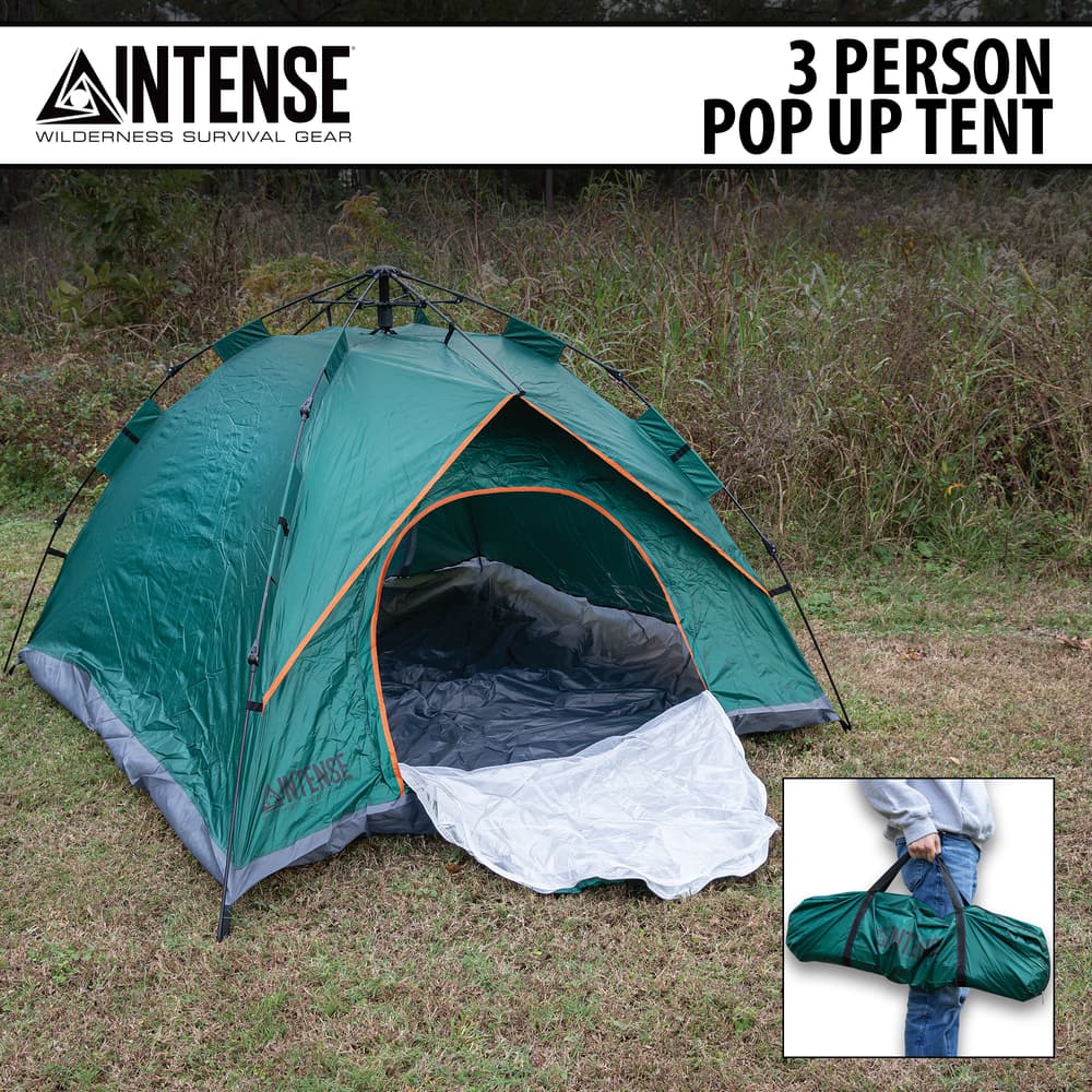Full image of the Intense 3 Person Pop Up Tent. image number 0