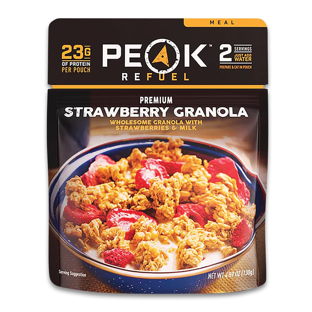 The Peak Refuel Strawberry Granola shown in its pouch image number 0