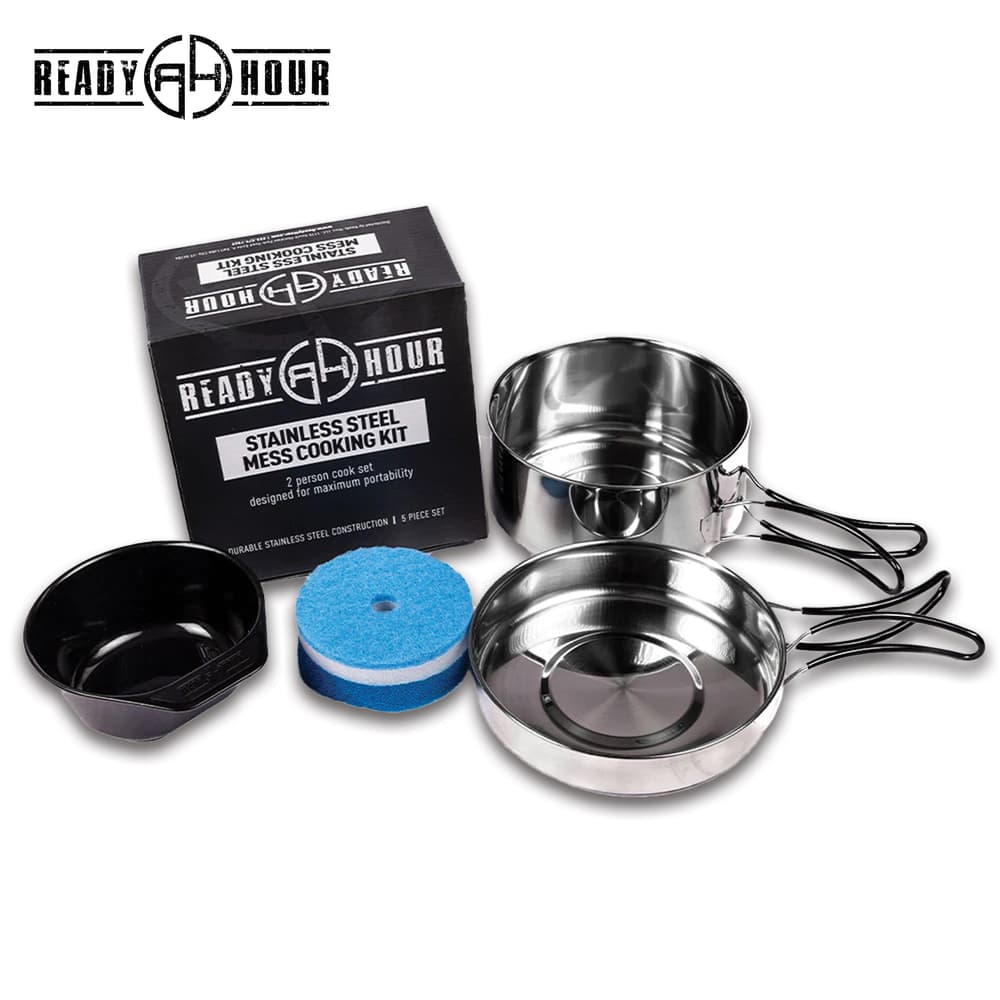 The Ready Hour Mess Kit has a pot, pan, mug and scrubber. image number 0