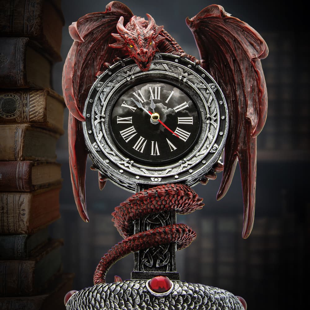 Full image of the Red Enchanted Dragonlore Clock. image number 0