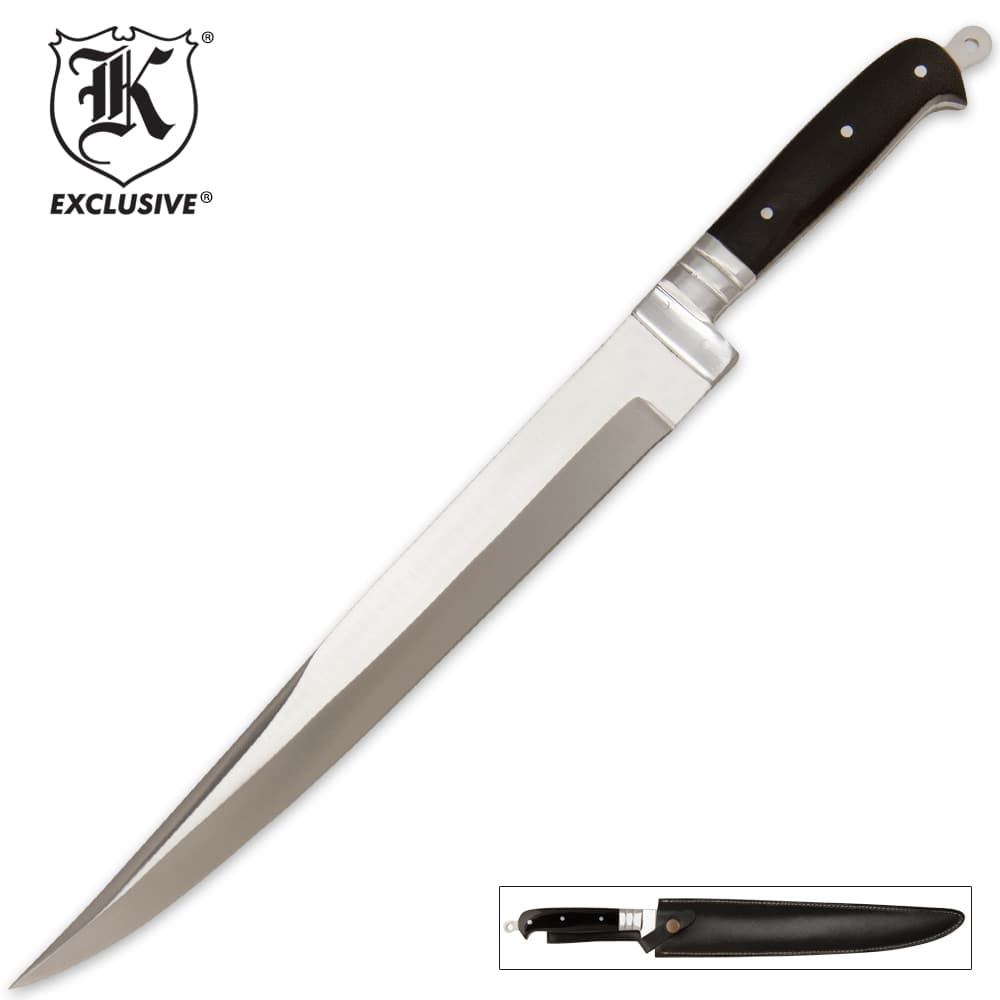 Arabian Khyber Bowie Knife and Leather Sheath image number 0