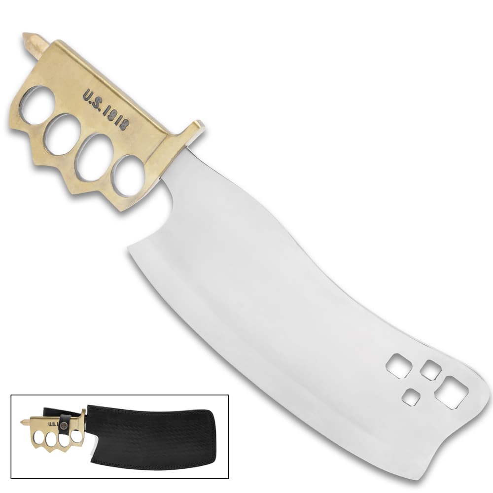 The Combat Cleaver Trench Knife is 15" in overall length image number 0