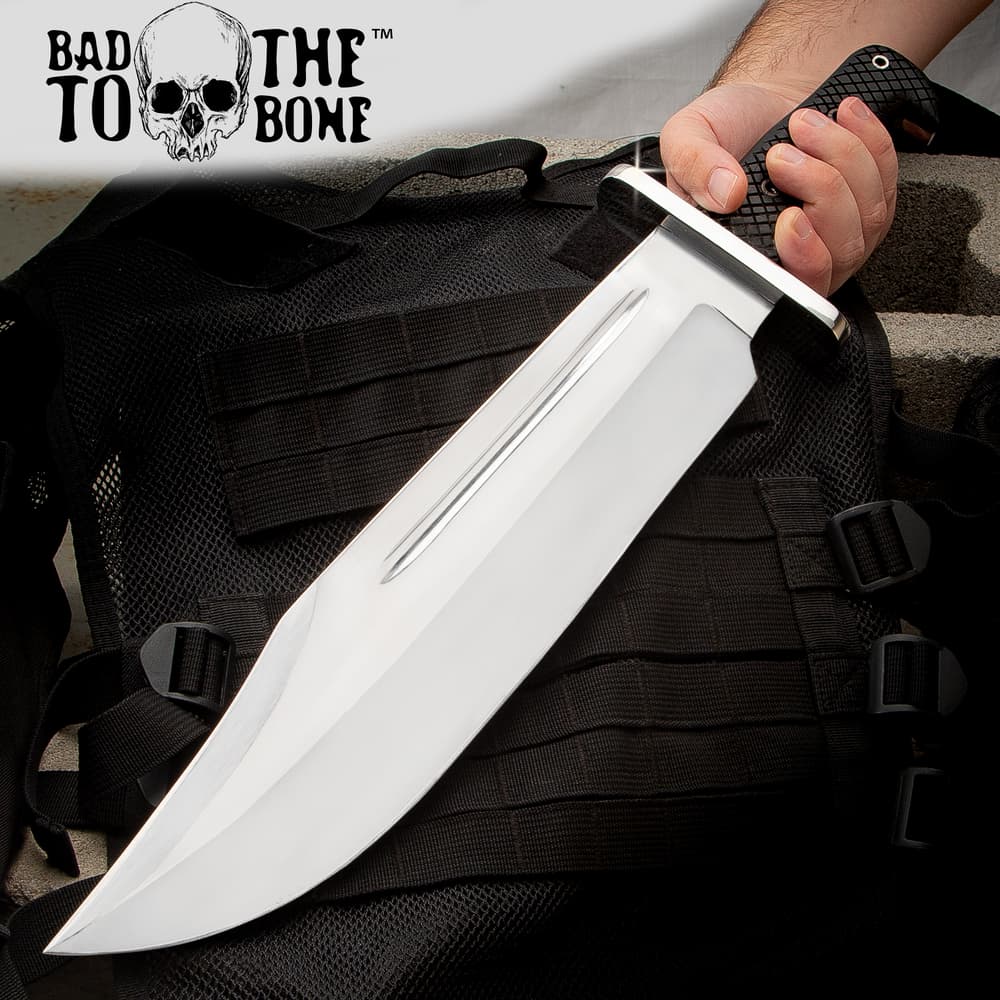 The Bad To The Bone™ Behemoth Bowie shown in and out of its sheath image number 0