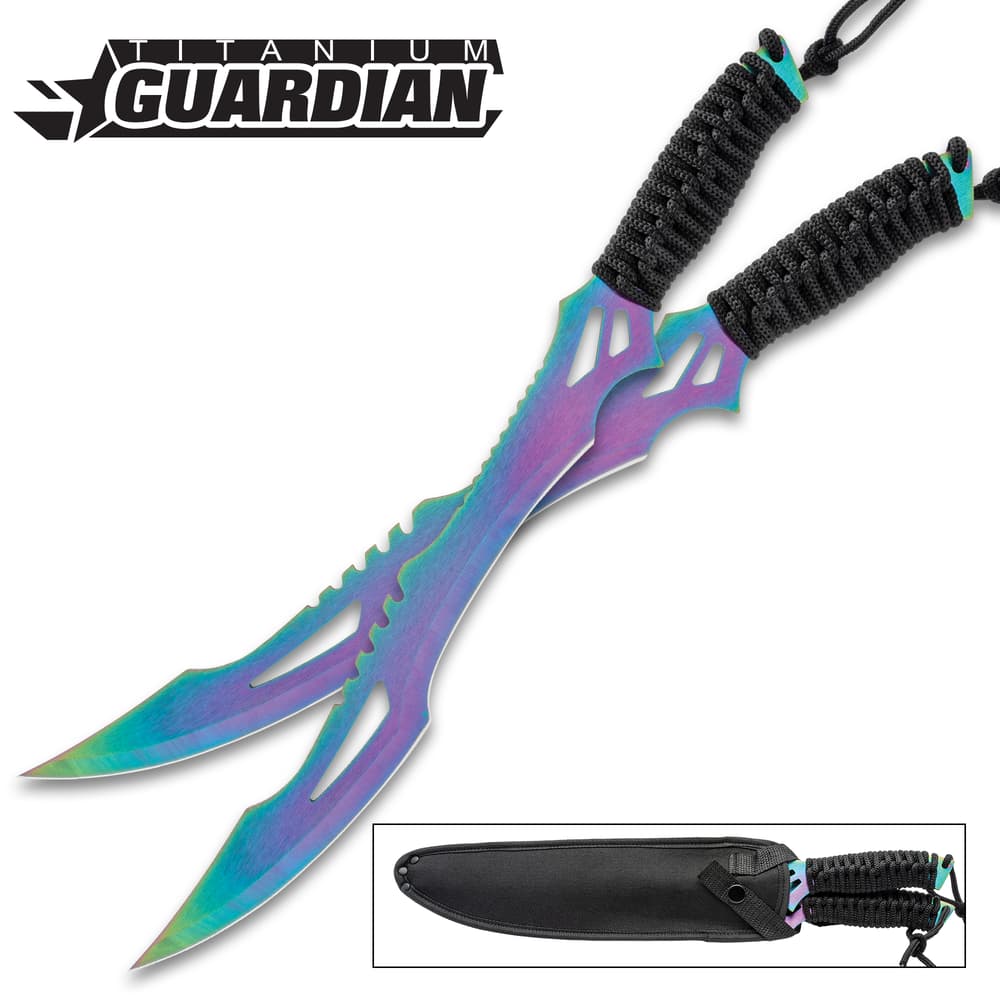 The Titanium Guardian Twin Machete Set. image number 0