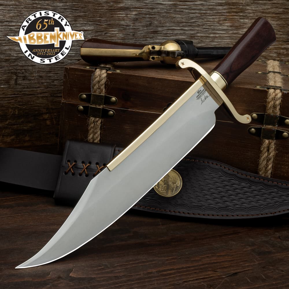 The Gil Hibben 65th Anniversary Old West Bowie in and out of its sheath image number 0
