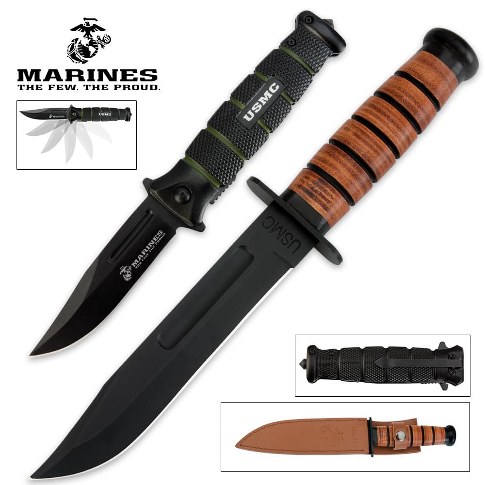 USMC Combat Fighter Fixed Blade Knife With