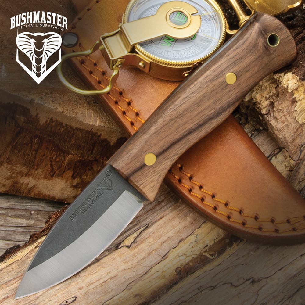 The combination of super strong zebra wood and high carbon steel makes this fixed blade camping knife invincible image number 0