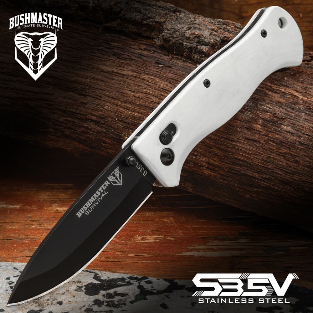 Full image of the Bushmaster Titanium Voyager Pocket Knife opened. image number 0