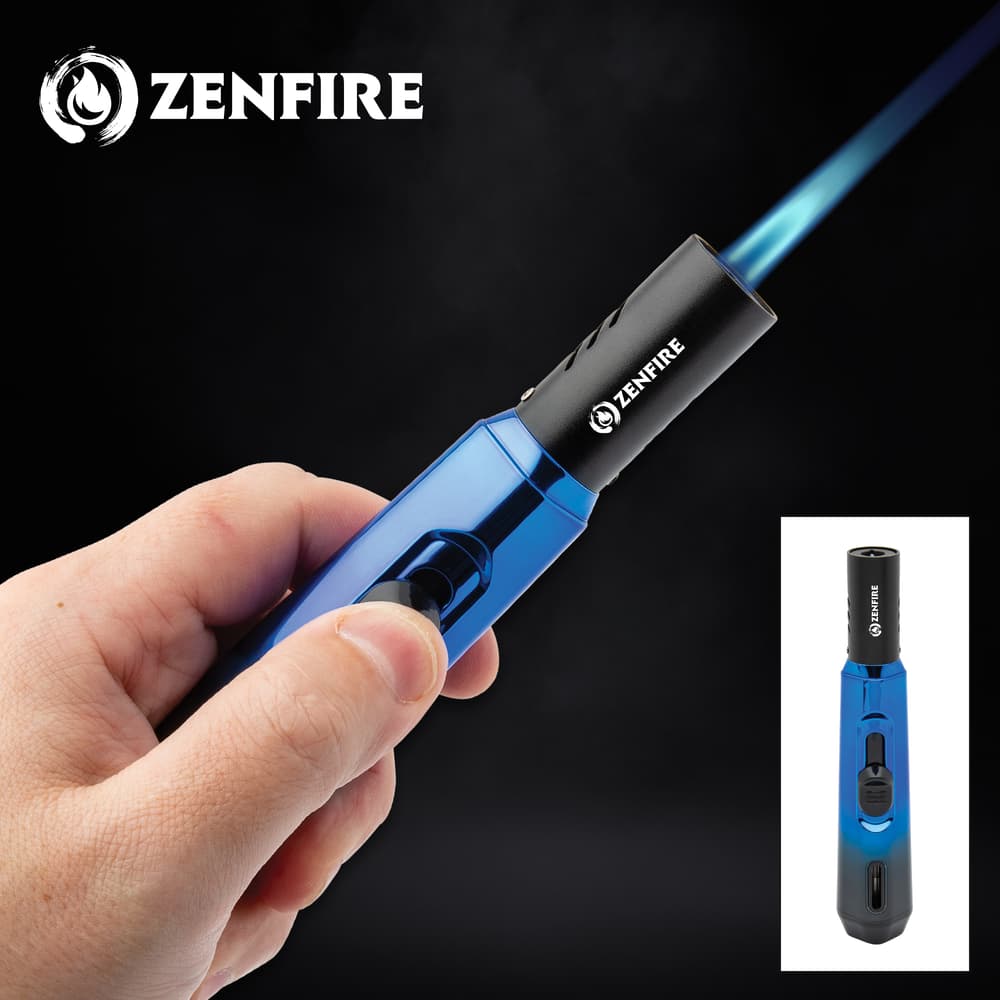 Full image of the Zenfire Blue Torch Lighter. image number 0