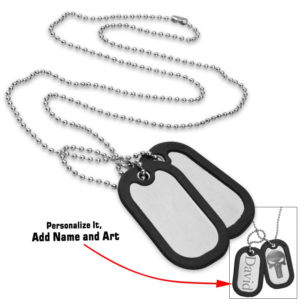 Engraveable GI Dog Tags With Silencer