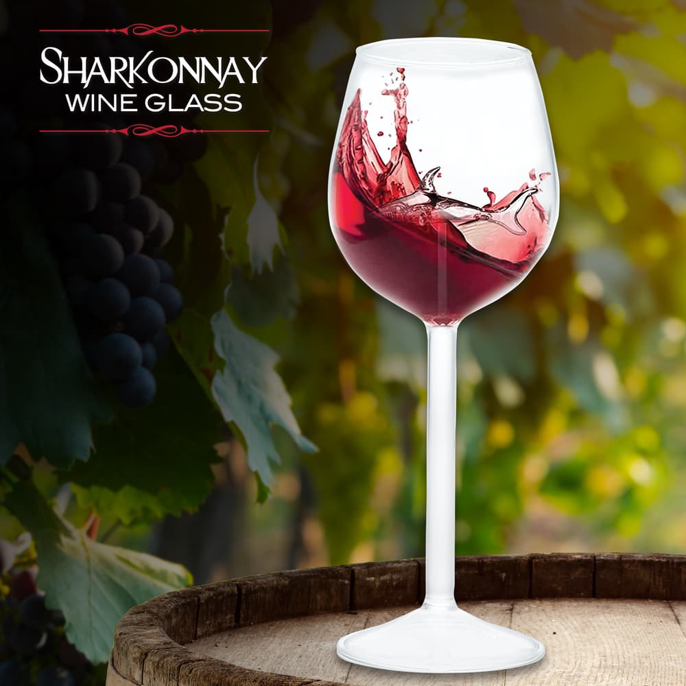 Full image of Sharkonnay Wine Glass. image number 0