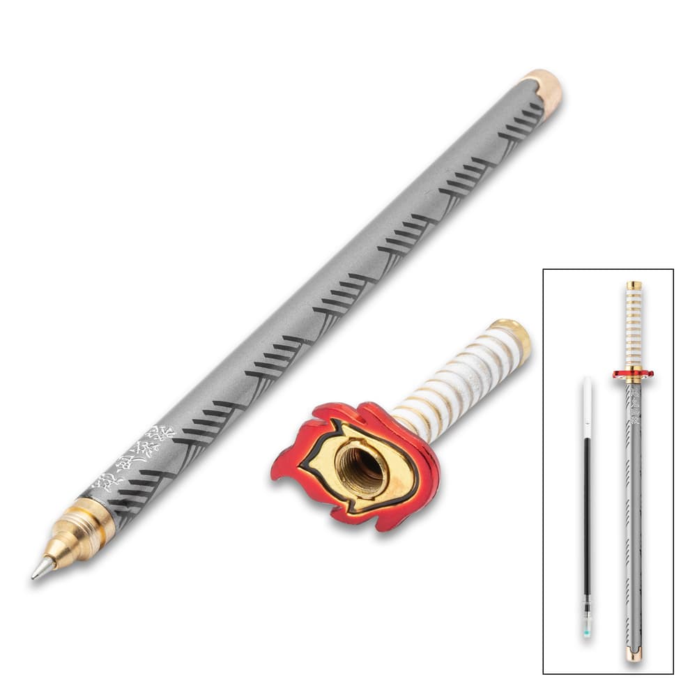 Full image of the Kyojuro Rengoku Demon Slayer Sword Anime Pen. image number 0