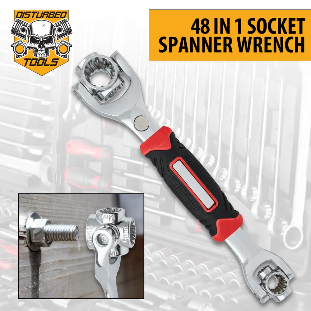 The Disturbed Tools 48-In-1 Socket Spanner Wrench shown on display and in use image number 0