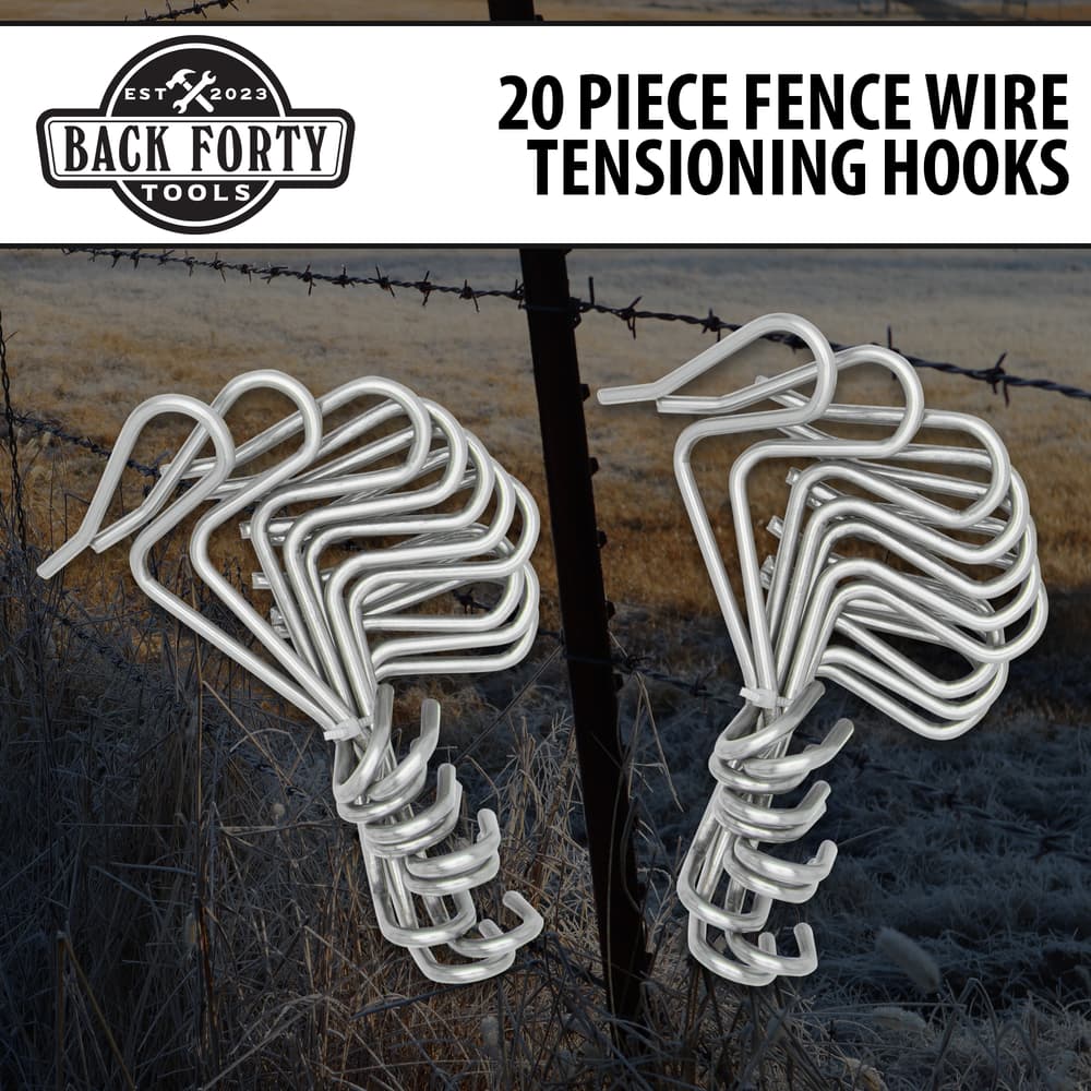 Full image of Back Forty 20 Piece Fence Wire Tensioning Hooks. image number 0