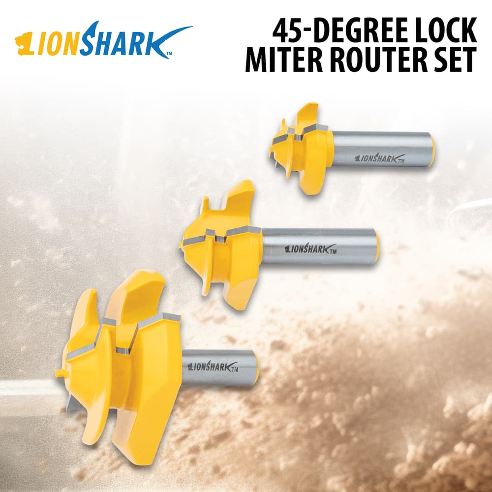 Full image of Lionshark 45-Degree Lock Miter Router Set. image number 0