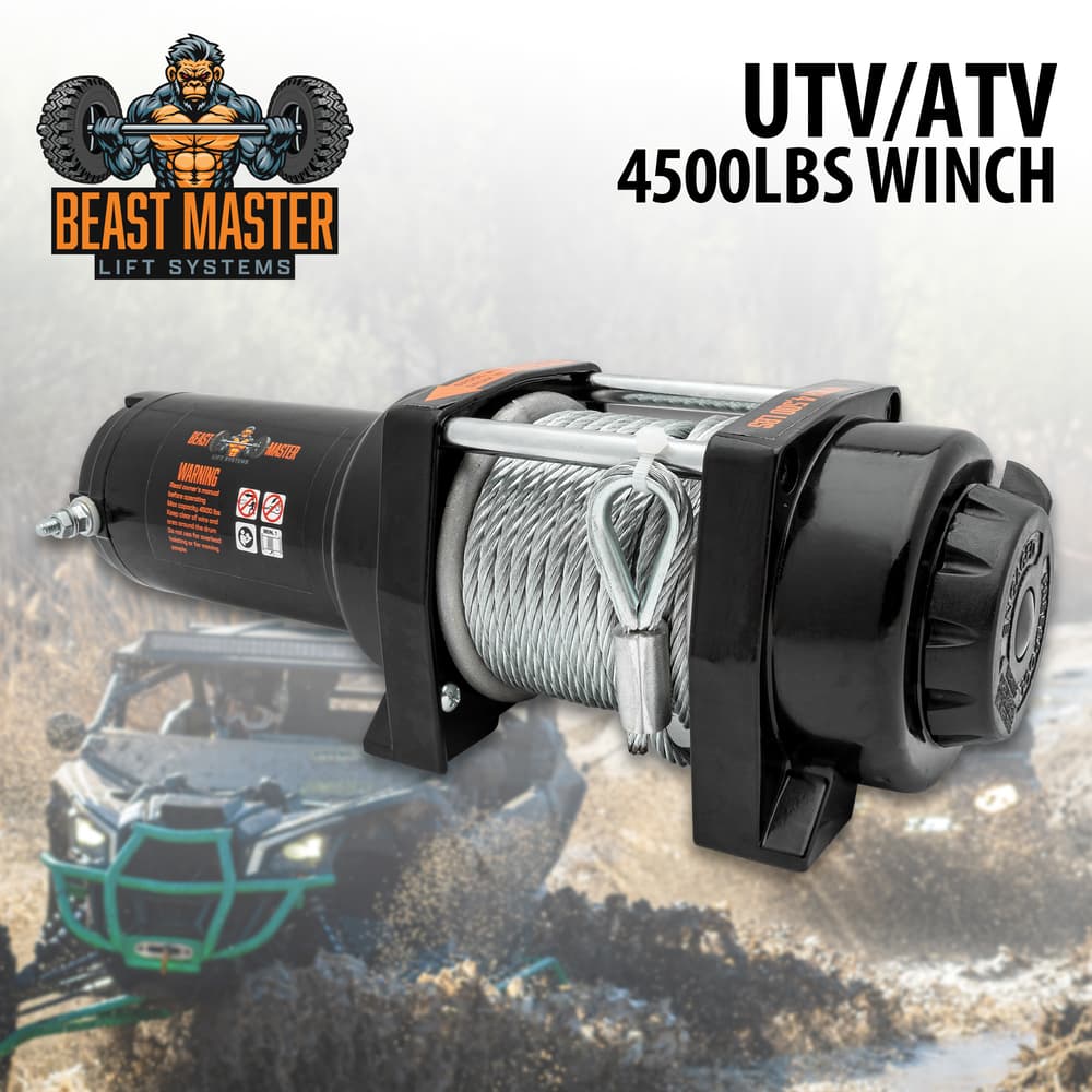 Full image of the Beast Master UTV/ATV 4500LBS Winch. image number 0