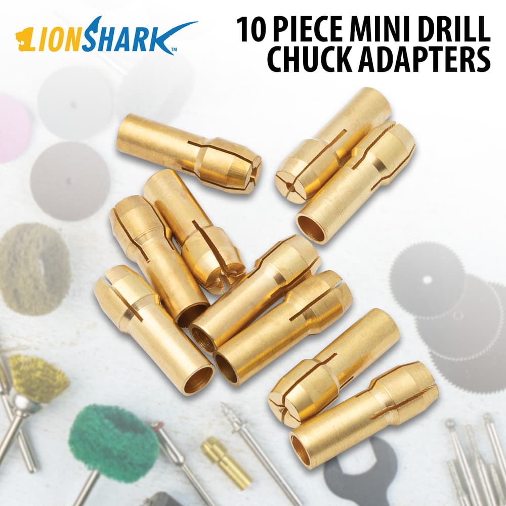 Full image of the Lion Shark 10 Piece Mini Drill Chuck Adapters. image number 0