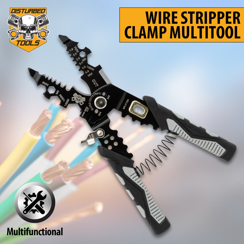 Full image of the Disturbed Tools Wire Stripper Clamp Multitool. image number 0