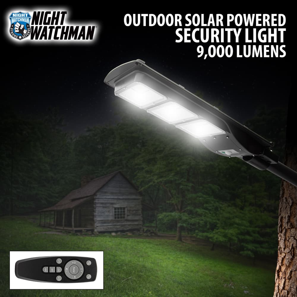 Full image of the Night Watchman Outdoor Solar Powered Security Light 9,000 Lumens. image number 0