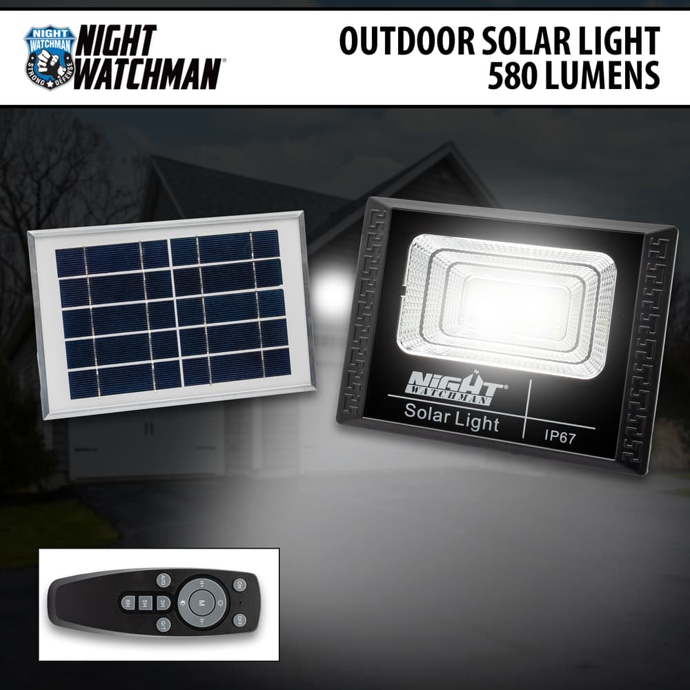 Full image of the Night Watchman Outdoor Solar Light 580 Lumens. image number 0