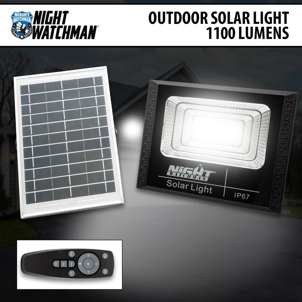 Full image of the Night Watchman Outdoor Solar Light 1100 Lumens. image number 0