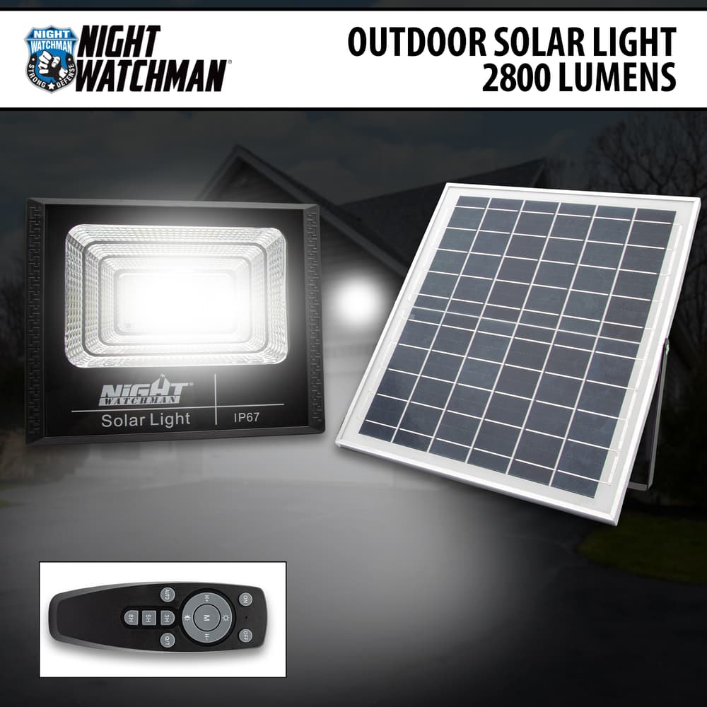 Full image of the Night Watchman Outdoor Solar Light 2800 Lumens. image number 0