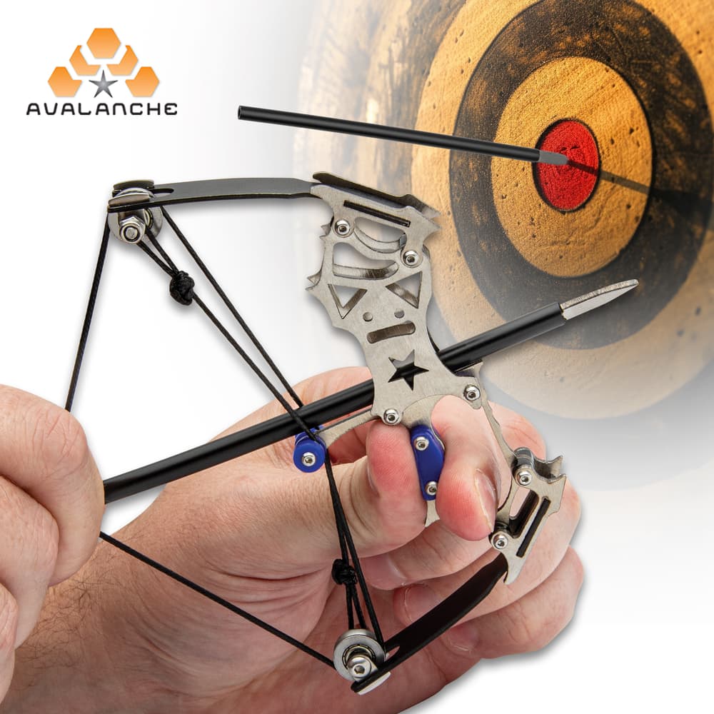 Full image of the Avalanche Mini Novelty Bow Set drawn back ready to shoot. image number 0