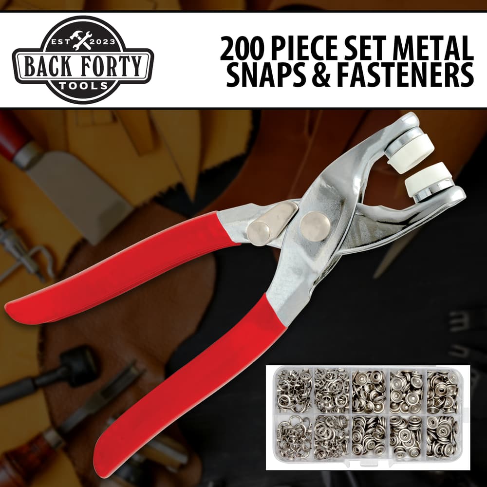 Full image of the Back Forty 200 Piece Set Metal Snaps & Fasteners. image number 0