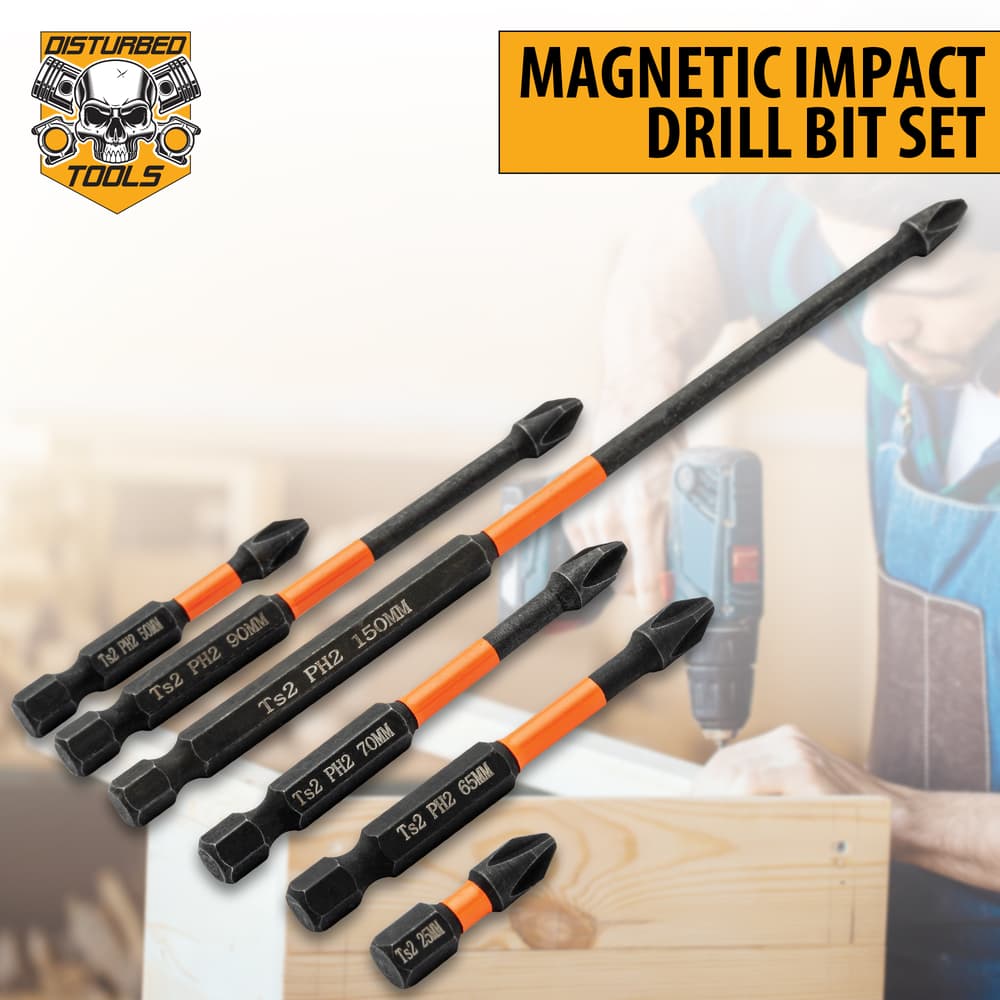 Full image of the Disturbed Tools Magnetic Impact Drill Bit Set. image number 0