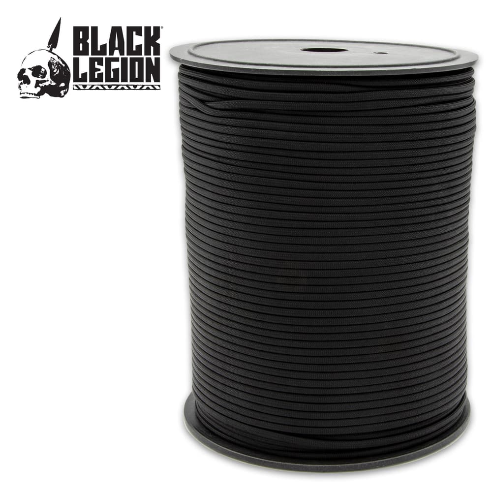 The Black Legion 1000’ Black Paracord is multi-purpose and is made for extremely versatile use image number 0